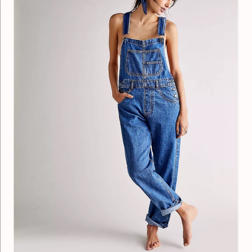Free People medium wash overall